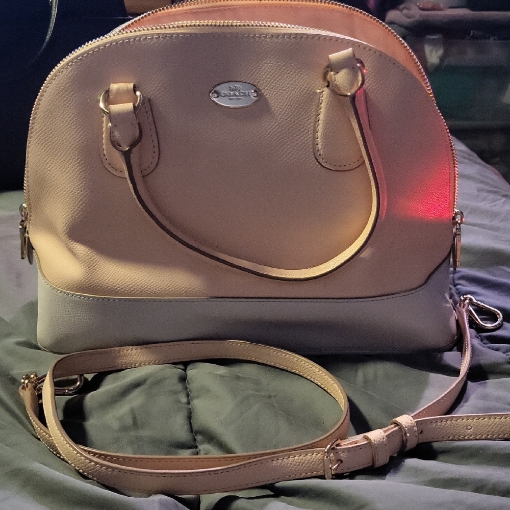Coach Two-Tone Leather Satchel
